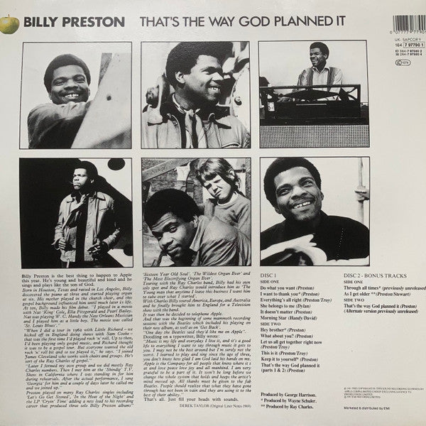 Billy Preston : That's The Way God Planned It (2xLP, Album, RE)