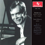 the album cover for James Johnson - Piano Concertos 1 & 3