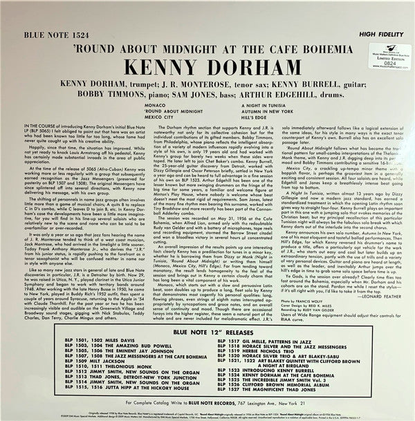 Kenny Dorham : 'Round About Midnight At The Cafe Bohemia (2x12", Album, Mono, Ltd, RE, 180)