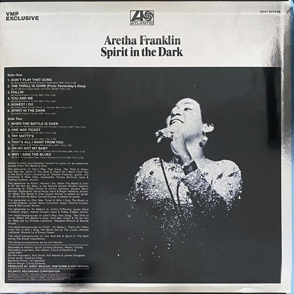Aretha Franklin : Spirit In The Dark (LP, Album, Mono, Club, RE, Blu)
