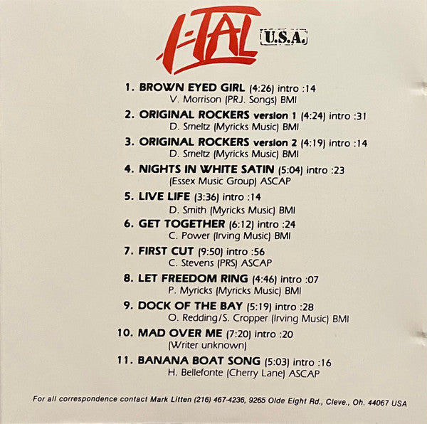 I-Tal : U.S.A. (CD, Album)