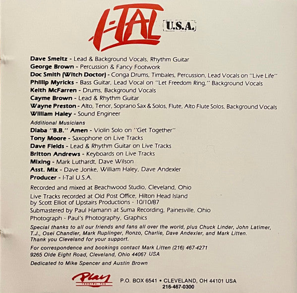 I-Tal : U.S.A. (CD, Album)