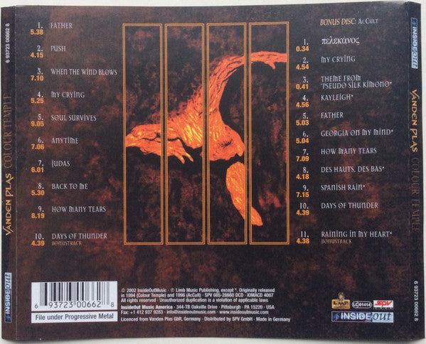 Vanden Plas : Colour Temple (CD, Album + CD, MiniAlbum + RE, S/Edition)