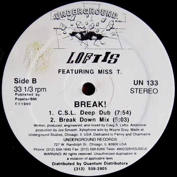 Loftis* Featuring Miss T.* : Break! (12")