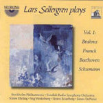 the album cover for Brahms / Lars Sellergren - Piano Concertos