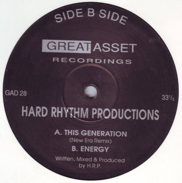 Hard Rhythm Productions : This Generation (New Era Remix) / Energy (12")