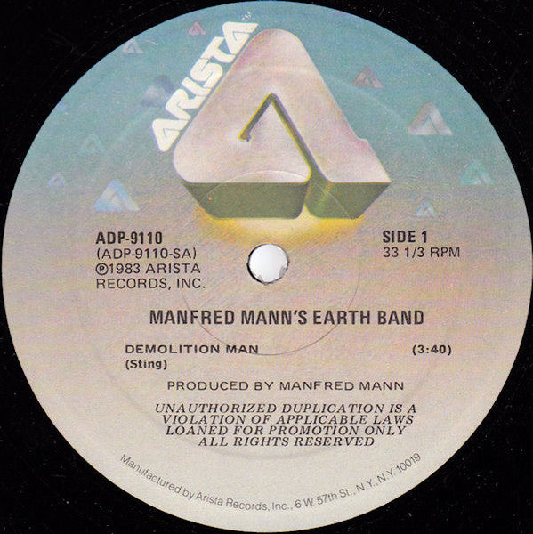 Manfred Mann's Earth Band : Demolition Man (12", Promo)