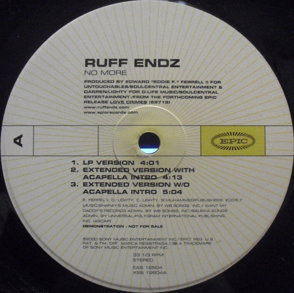 Ruff Endz : No More (12", Promo)