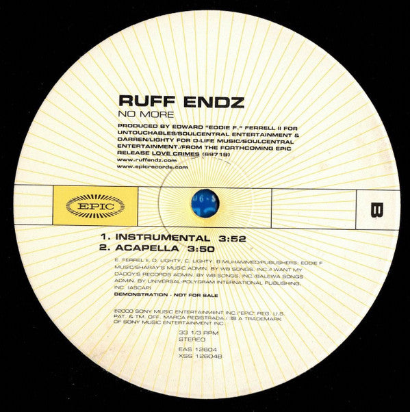 Ruff Endz : No More (12", Promo)
