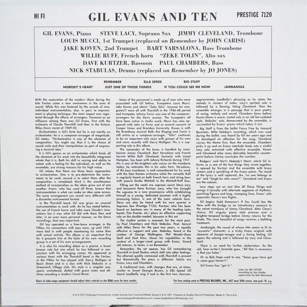 Gil Evans : Gil Evans & Ten (LP, Album, RE, RM)