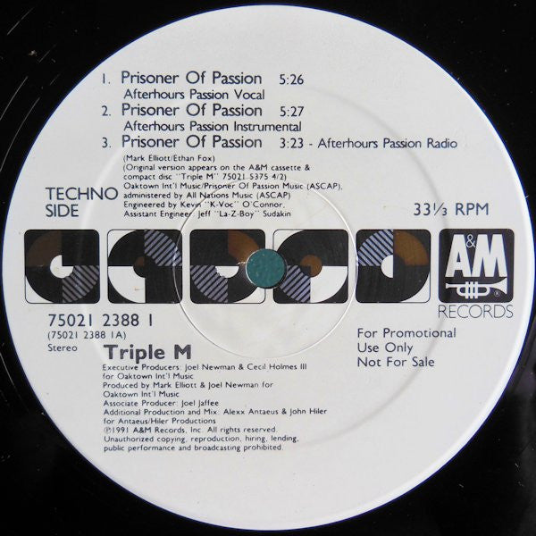 Triple M : Prisoner Of Passion (12", Promo)