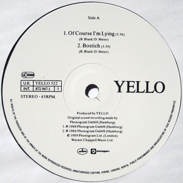 Yello : Of Course I'm Lying (12", 2/2)