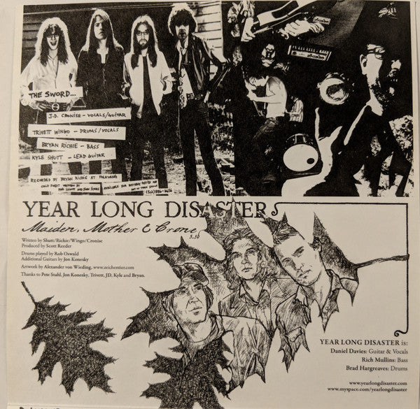 The Sword / Year Long Disaster : Cold Sweat / Maiden, Mother & Crone (7", Single, Ltd, Num, Lig)