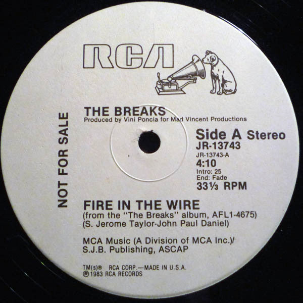The Breaks (2) : Fire In The Wire (12", Single, Promo)