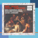 the album cover for GUSTAV LEONHARDT - Stabat Mater / A-Major Requiem