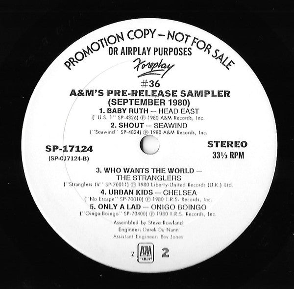 Various : Foreplay #36 (LP, Advance, Promo, Smplr)