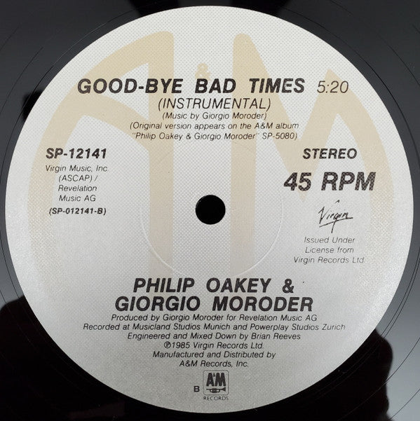 Philip Oakey & Giorgio Moroder : Good-Bye Bad Times (12", Single, Ele)