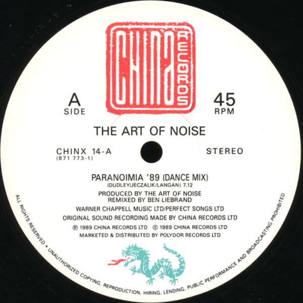 The Art Of Noise : Paranoimia '89 (12", Single)