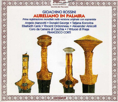 the album cover for Rossini / George / Manzotti / Virtuosi Di Praga - Aureliano in Palmira [1st Recording - Original]