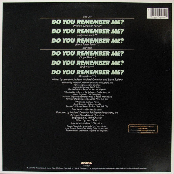 Jermaine Jackson : Do You Remember Me? (12", Promo)
