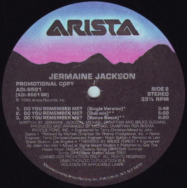 Jermaine Jackson : Do You Remember Me? (12", Promo)