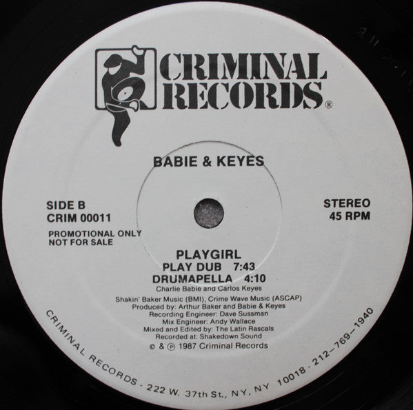 Babie & Keyes : Playgirl (12", Promo)