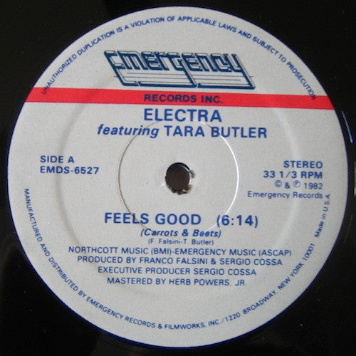 Electra (2) Featuring Tara Butler : Feels Good (Carrots & Beets) (12")
