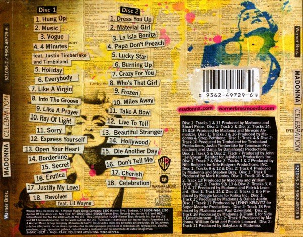 Madonna : Celebration (2xCD, Comp, RM)