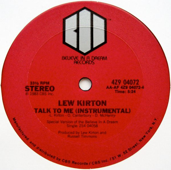Lew Kirton : Talk To Me (12")
