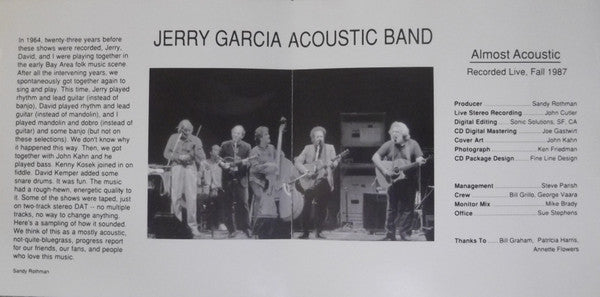 Jerry Garcia Acoustic Band : Almost Acoustic (CD, Album)
