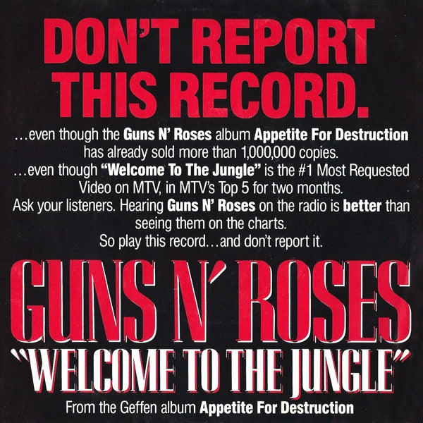 Guns N' Roses : Welcome To The Jungle (7", Single, Promo, Styrene)