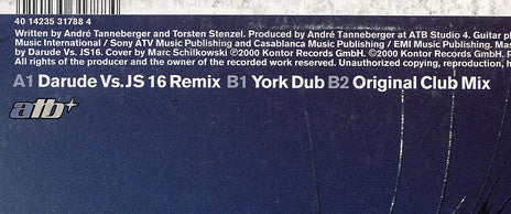 ATB Feat. York : The Fields Of Love (12")