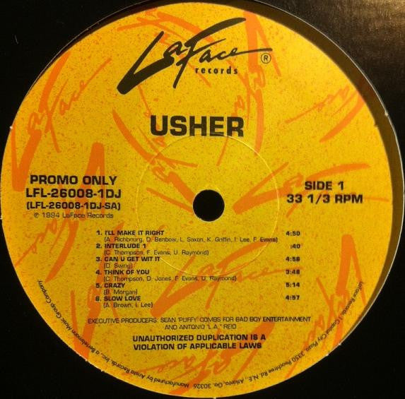 Usher : Usher (LP, Album, Promo)