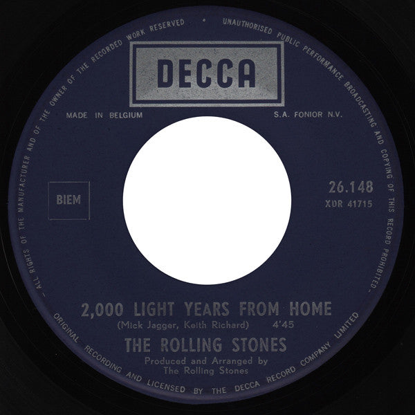 The Rolling Stones : 2,000 Light Years From Home / She's A Rainbow (7", Single, Mono)