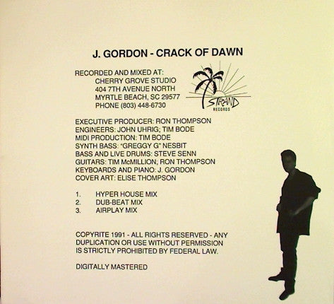 J. Gordon (5) : Crack Of Dawn (12")