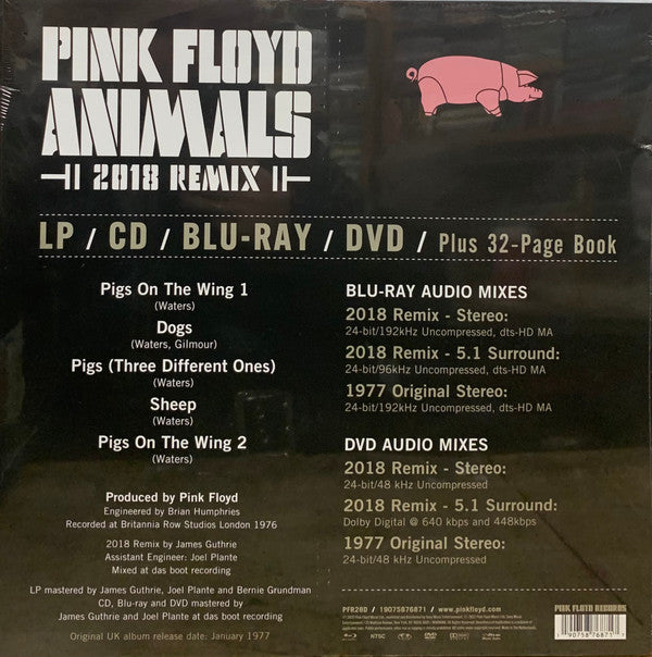 Pink Floyd : Animals (2018 Remix) (LP, Album, RE + CD, Album, RE + Blu-ray, Album, RE)