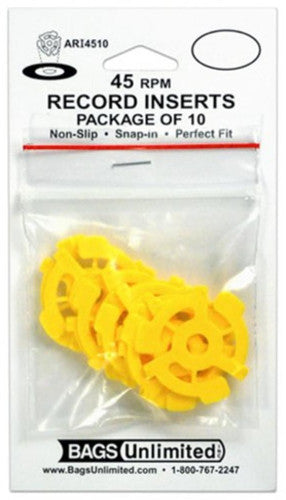 Bags Unlimited ARI4510 - 7 Inch 45 RPM Record Inserts - 10 Count (Yellow)