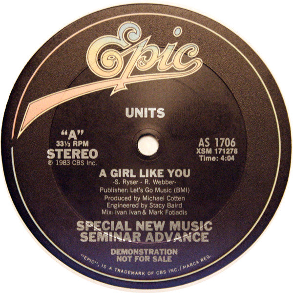 Units : A Girl Like You (12", Promo)