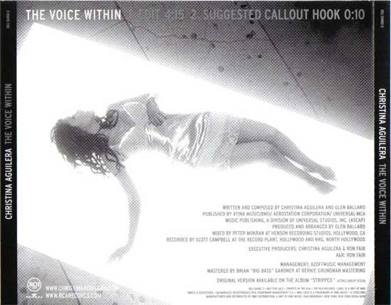 Christina Aguilera : The Voice Within (CD, Single, Promo)