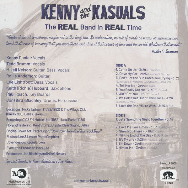 Kenny & The Kasuals : Real Live (LP, Album)