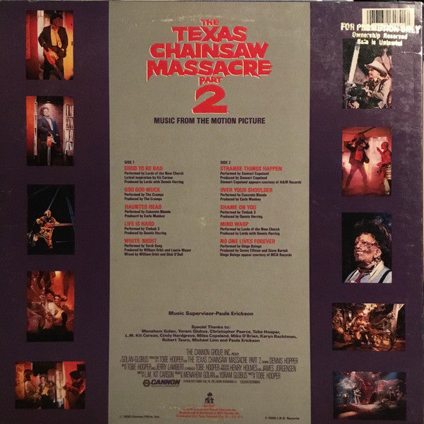Various : The Texas Chainsaw Massacre Part 2 (Music From The Motion Picture) (LP, Album)