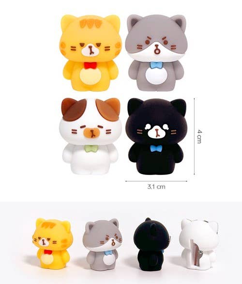 Cat Figure 3D Silicon Pencil Sharpener