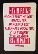 Kevin Paige : Don't Shut Me Out (12", Promo)