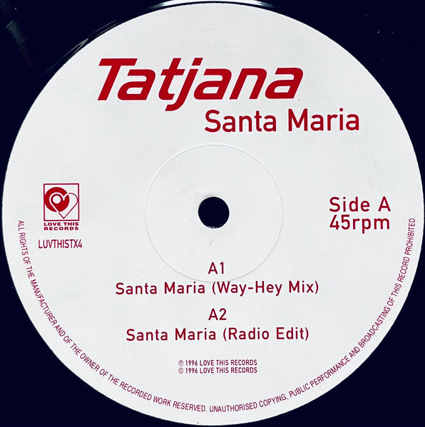 Tatjana : Santa Maria (12", Single)