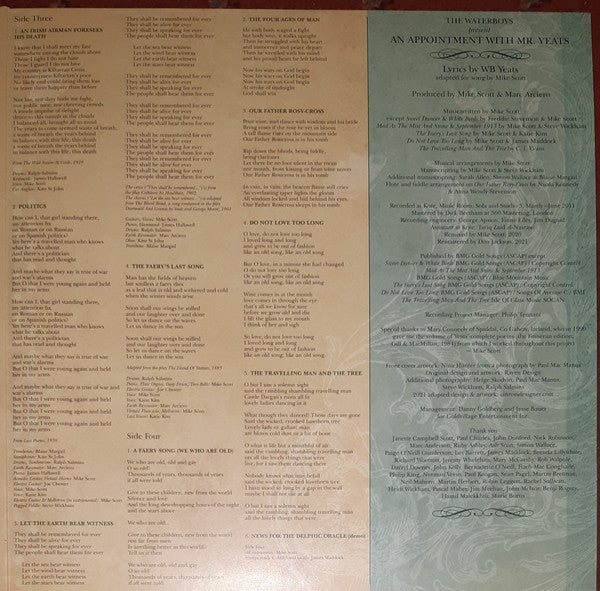 The Waterboys : An Appointment With Mr Yeats (2xLP, Album, Ltd, 180)