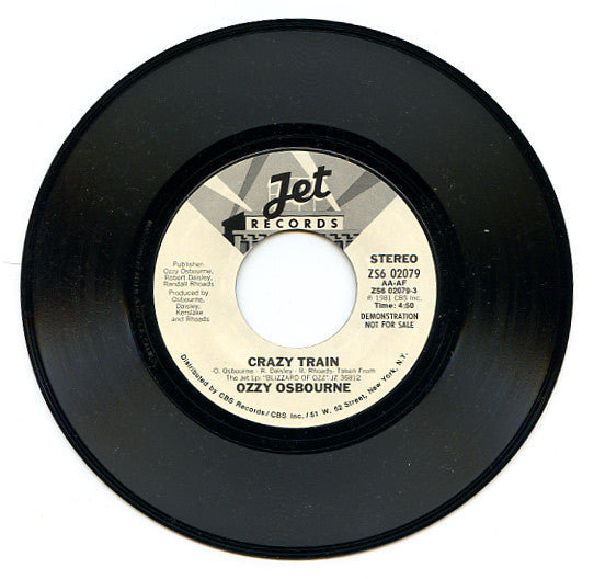 Ozzy Osbourne : Crazy Train (7", Single, Promo, Styrene)