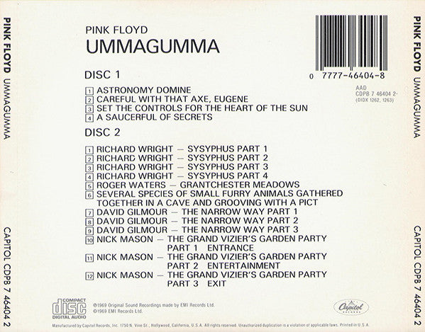Pink Floyd : Ummagumma (2xCD, Album, RE)