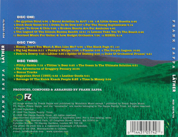 Frank Zappa : Läther (3xCD, Album, Thi)