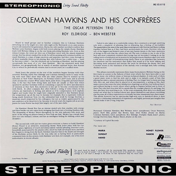 Coleman Hawkins : And Confrères (2x12", Album, RE, RM, 200)