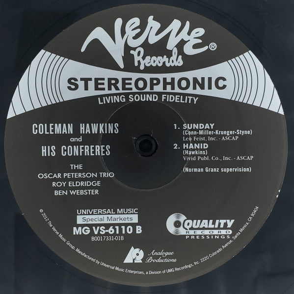 Coleman Hawkins : And Confrères (2x12", Album, RE, RM, 200)